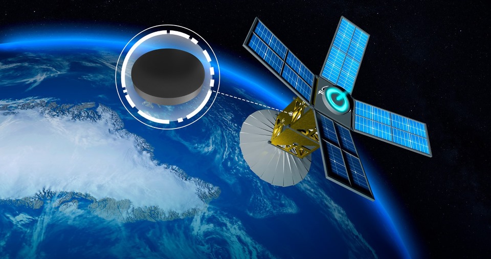 A cubesat in space with a 2g mini antenna called out